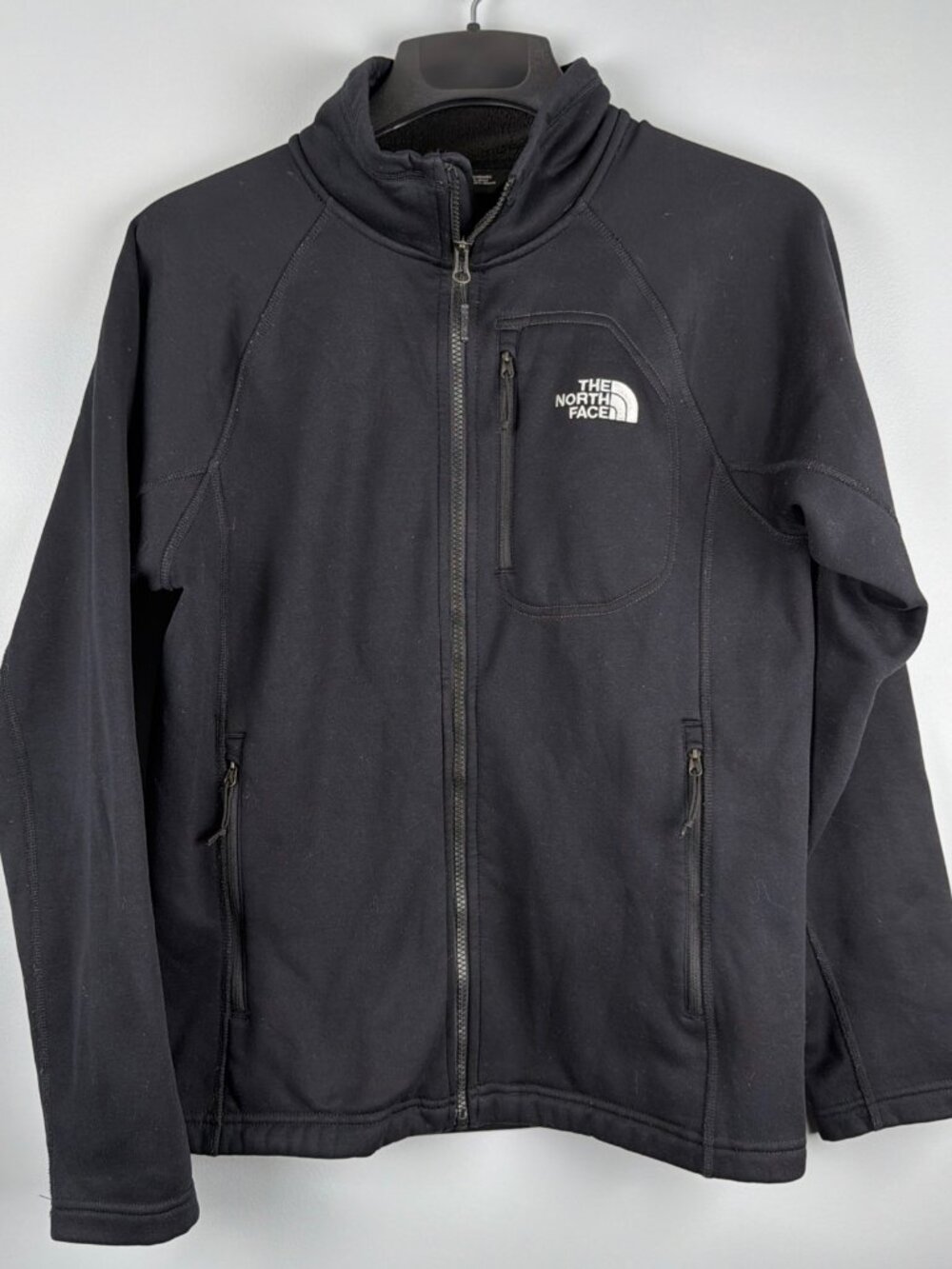 The North Face Timber Full Zip Jacket Mens S Black Sherpa Lined Hiking Mid Layer